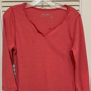 3/4 sleeve runs small salmon colored